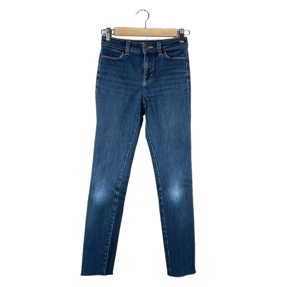 J Brand Jeans High Rise Skinny Raw Hem Stretchy Blue Women’s Size 24